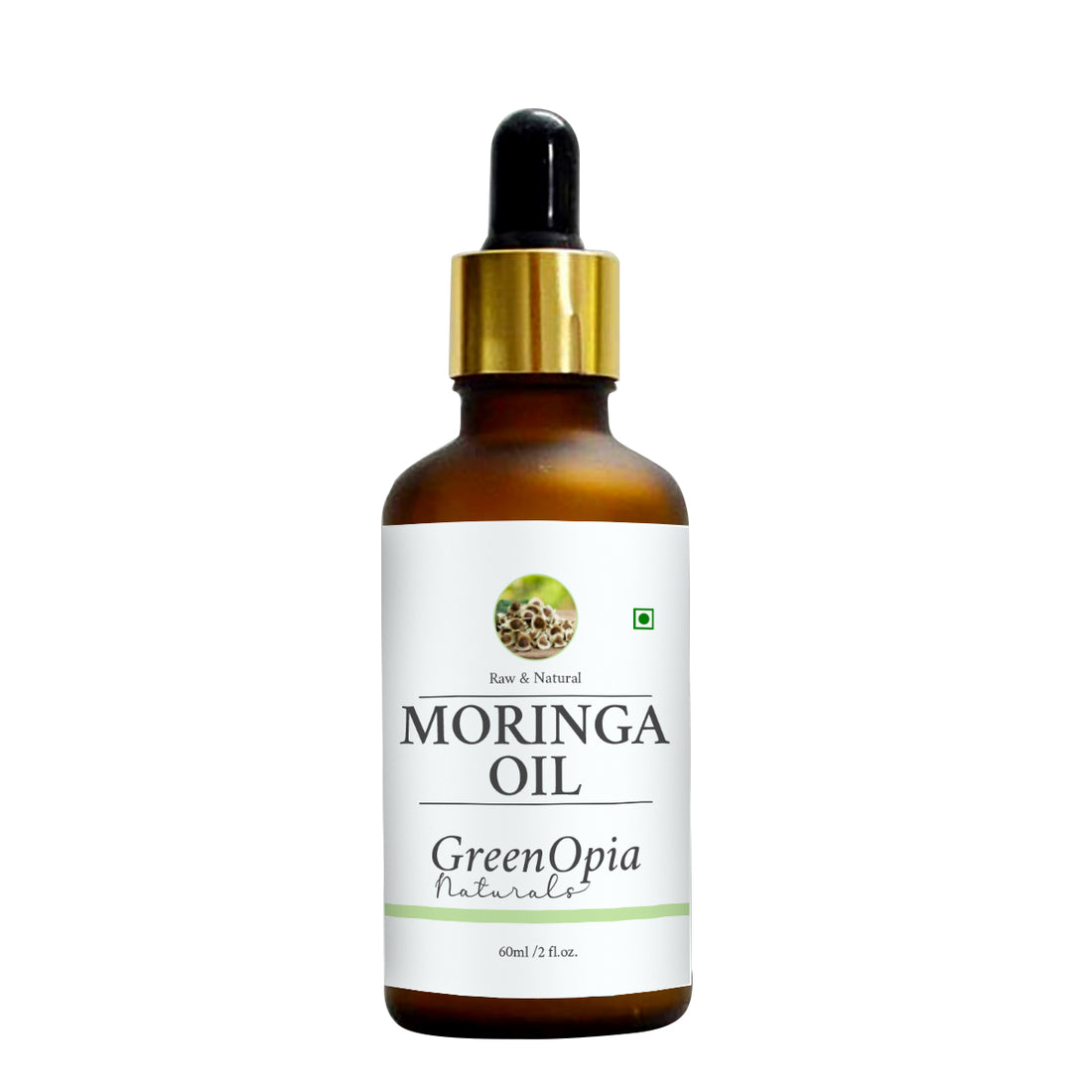 GreenOpia Cold Pressed Moringa Oil – 60ml Bottle for Skin, Hair and Body Care
