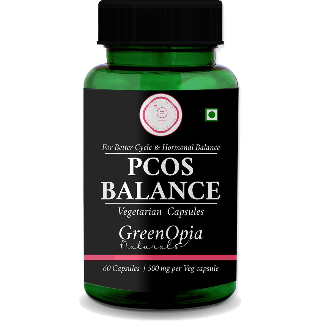 GreenOpia PCOS Balance Capsules – 60 Vegetarian Capsules for Hormonal and Menstrual Support in Women