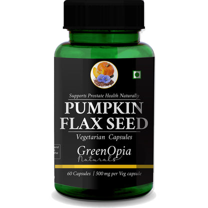 GreenOpia Pumpkin Flaxseed Capsules – 60 Vegetarian Capsules for Prostate and Heart Health