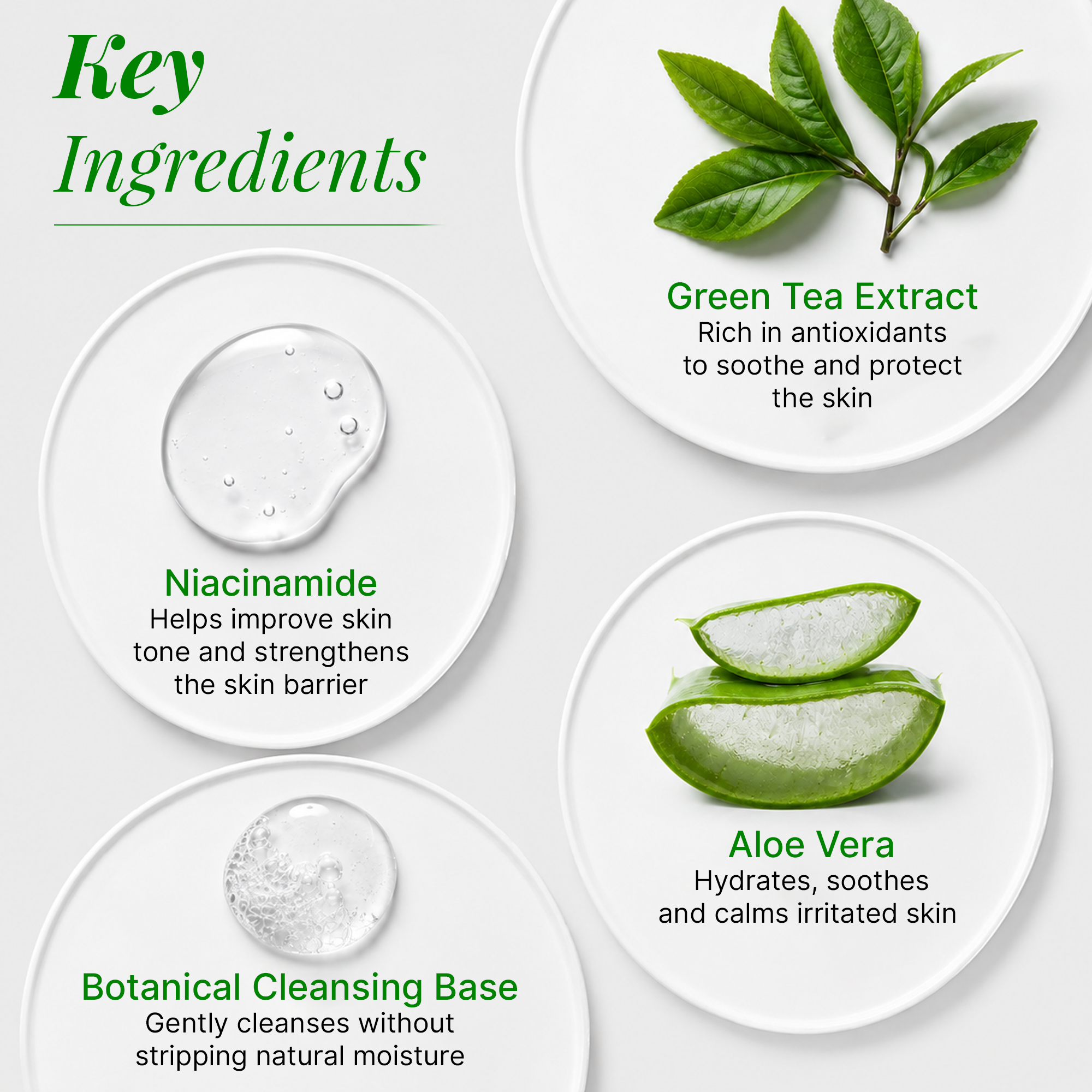 GreenOpia Green Tea & Niacinamide Face Wash for Oily & Acne-Prone Skin