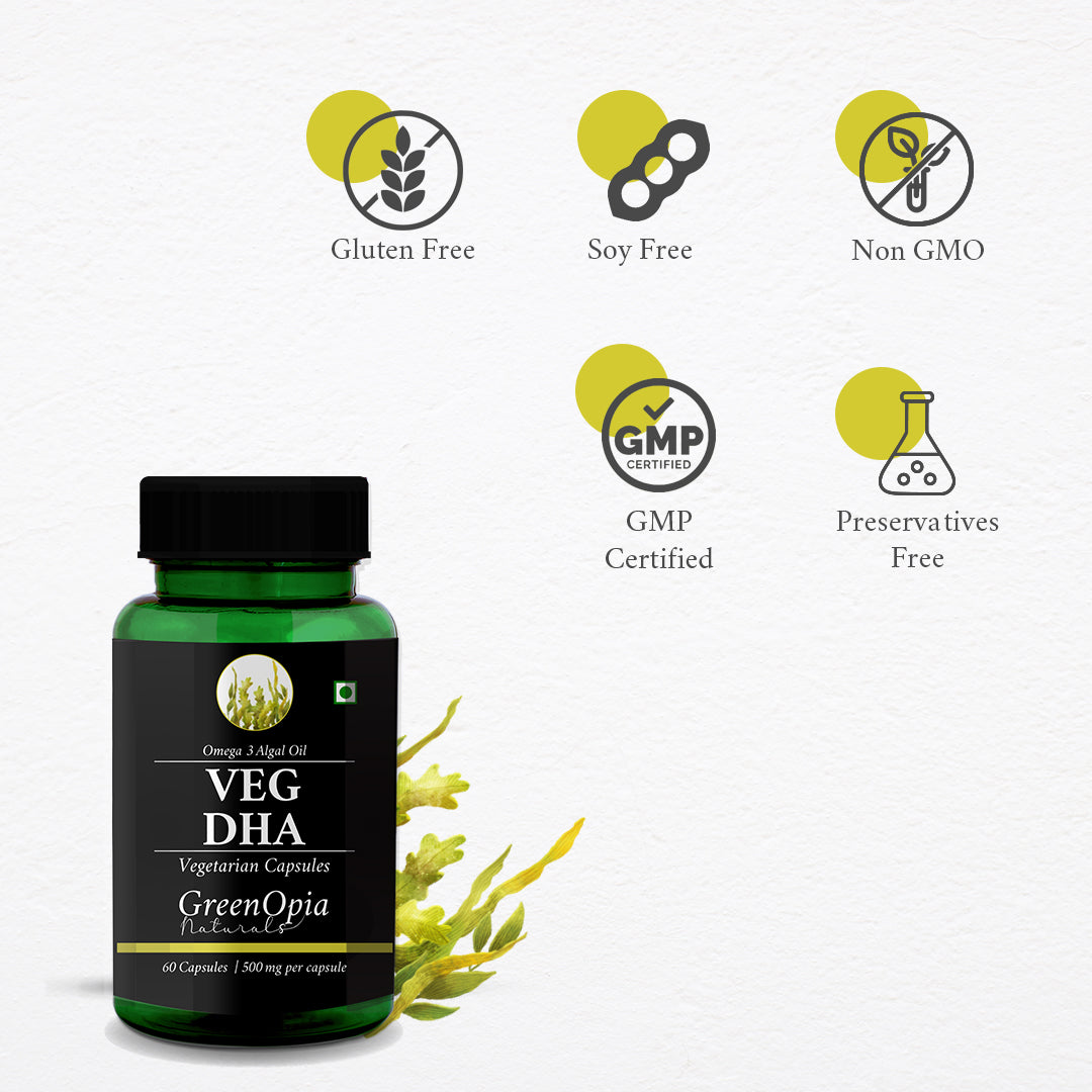 Features of GreenOpia Vegetarian DHA – Supports Brain Function, Heart Health, and Eye Wellness