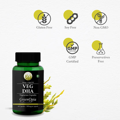 Features of GreenOpia Vegetarian DHA – Supports Brain Function, Heart Health, and Eye Wellness