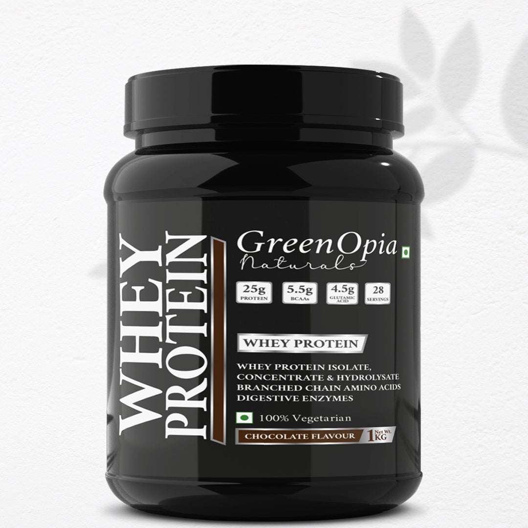 GreenOpia Whey Protein Powder – Chocolate Flavour for Muscle Gain and Recovery
