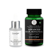 GreenOpia Advanced Hair Growth Serum and Hair Skin Nails Biotin Capsules Combo
