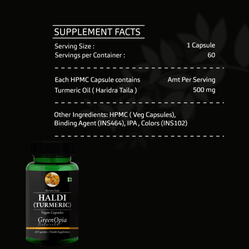 Liquid filled vegetarian turmeric oil capsules