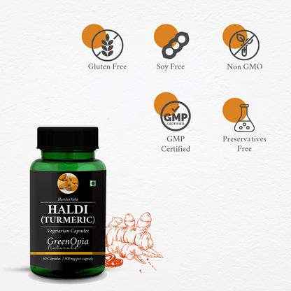 Turmeric Oil Capsules – 60 Vegetarian Capsules | Curcumin for Immunity, Inflammation &amp; Skin Health