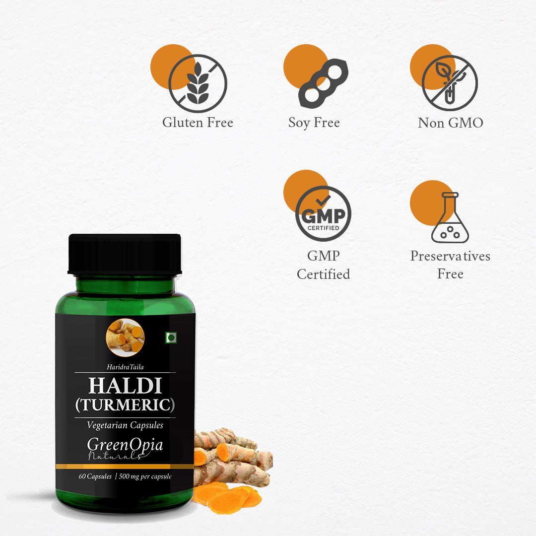 GreenOpia Turmeric Oil 60 Liquid Filled Vegetarian Capsules
