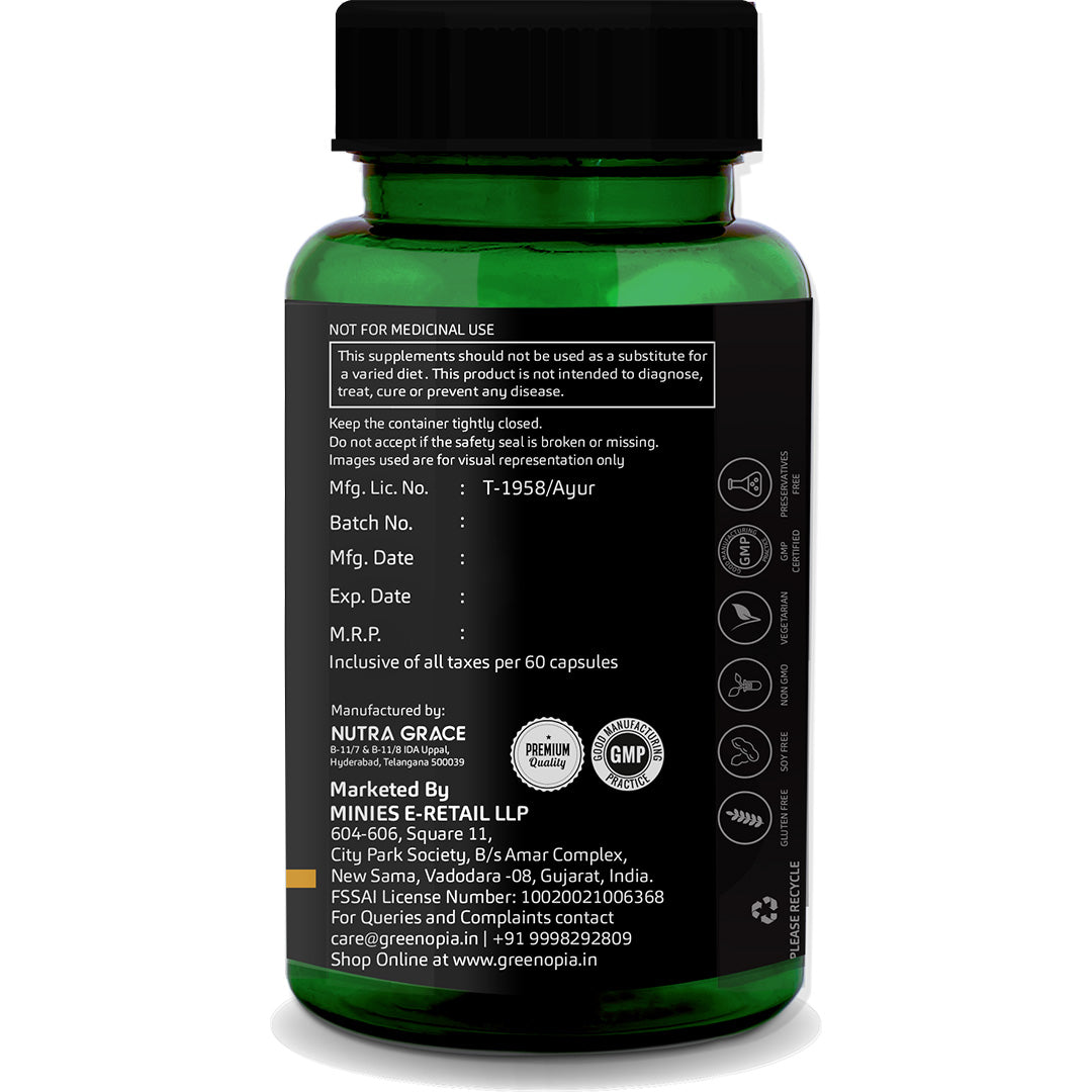 GreenOpia Turmeric Oil 60 Liquid Filled Vegetarian Capsules