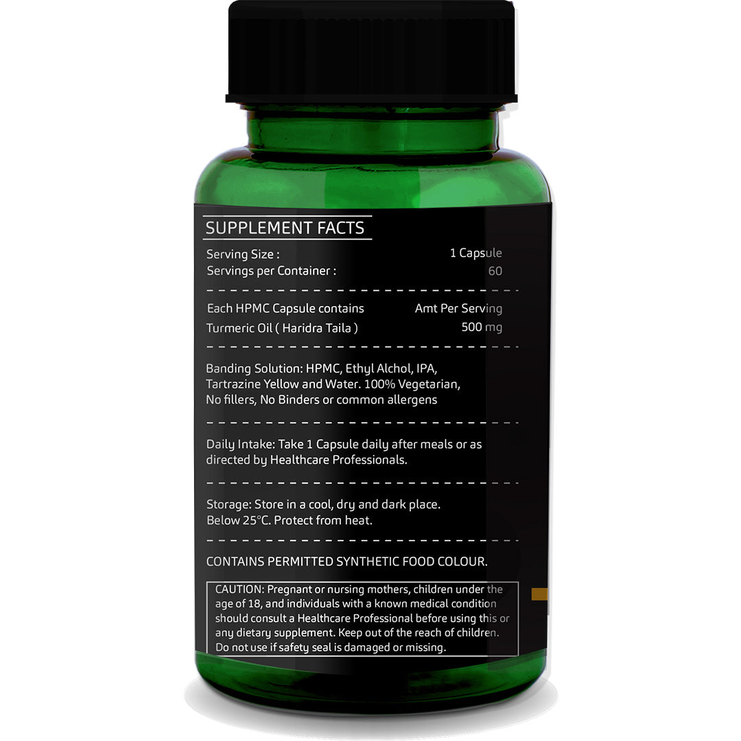 GreenOpia Turmeric Oil 60 Liquid Filled Vegetarian Capsules