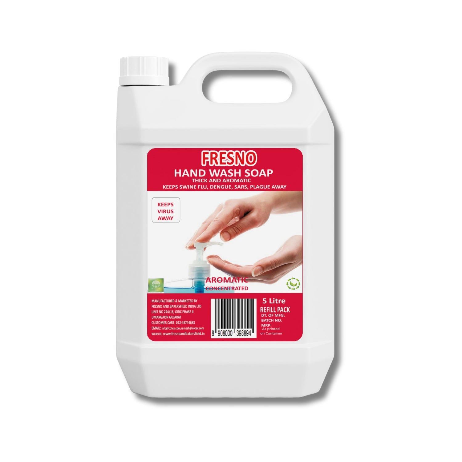 Fresno Hand Liquid Soap | Soft - Anti Bacterial - Hypoallergenic | 5000 ML