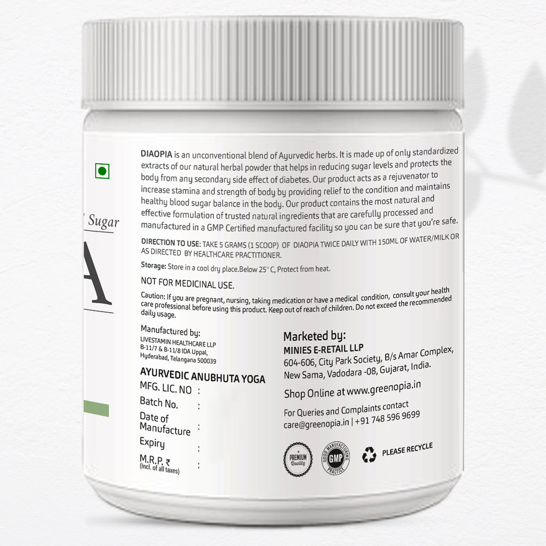 Ayurvedic Herbs for Blood Sugar Support – Ingredients of DiaOpia Herbal Powder

