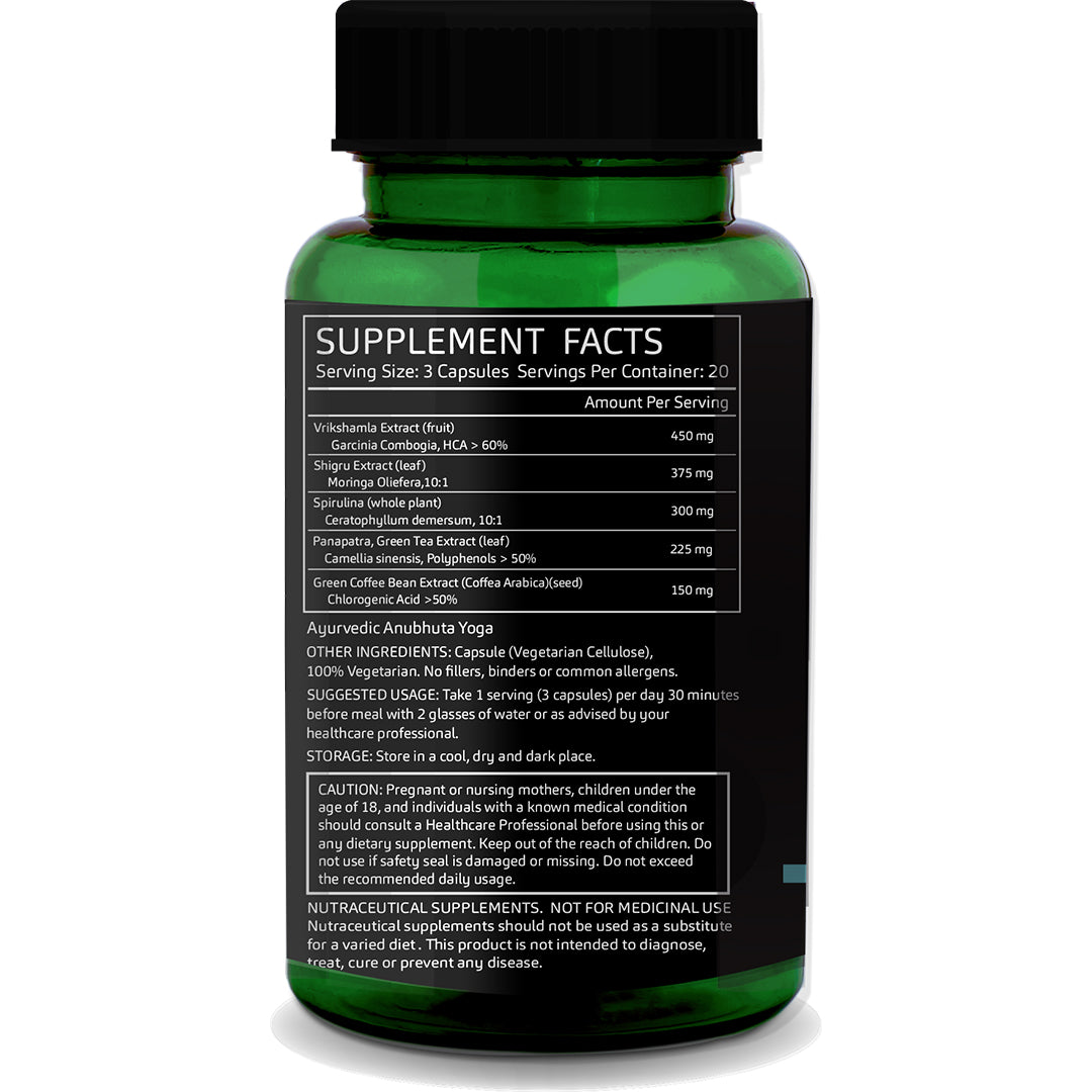 KETO Slimming for Weight Management – 60 Vegetarian Capsules | Garcinia Cambogia, Green Tea, Moringa &amp; Triphala | Ayurvedic Fat Burner