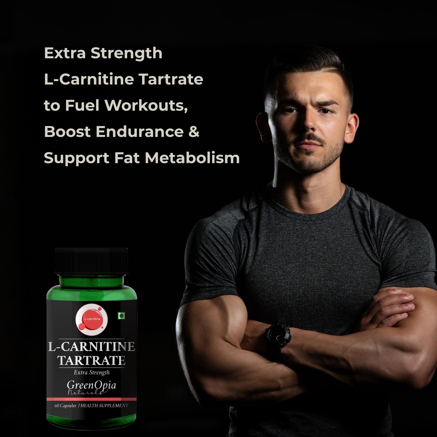 GreenOpia L-Carnitine L-Tartrate 60 Vegetarian Capsules