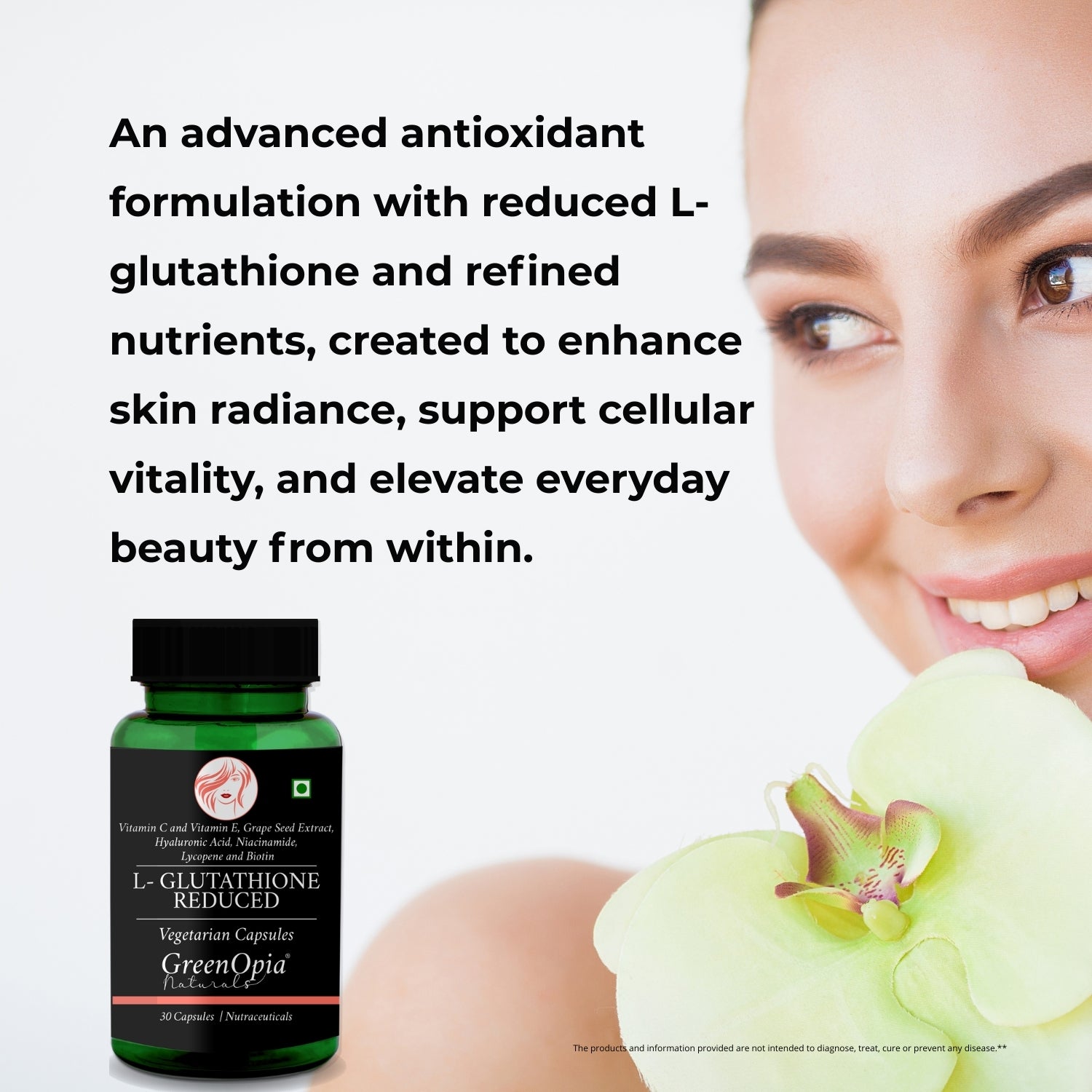GreenOpia L Glutathione 30 Vegetarian Capsules