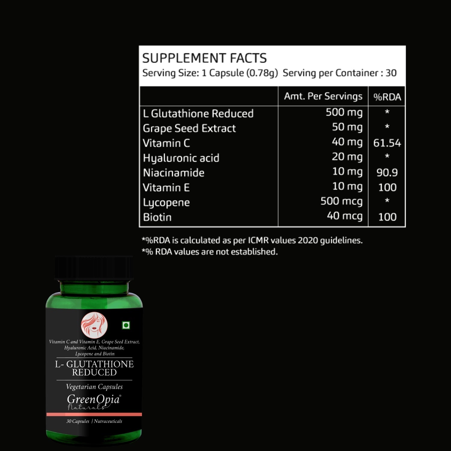 L Glutathione 30 Vegetarian Capsules