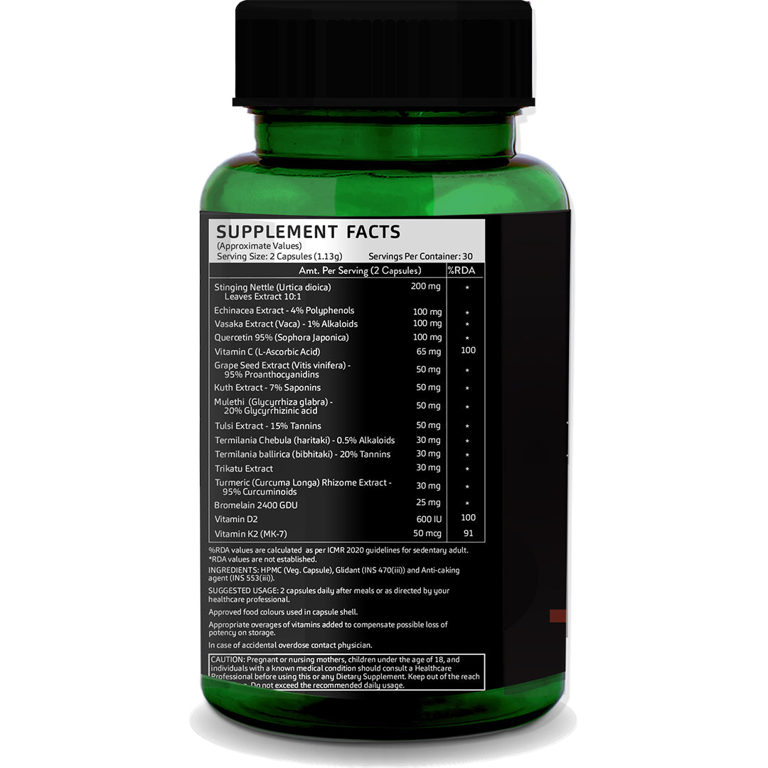 Lung Detox Capsules – 60 Vegetarian Capsules with Ayurvedic Herbs for Respiratory Health &amp; Immunity Support