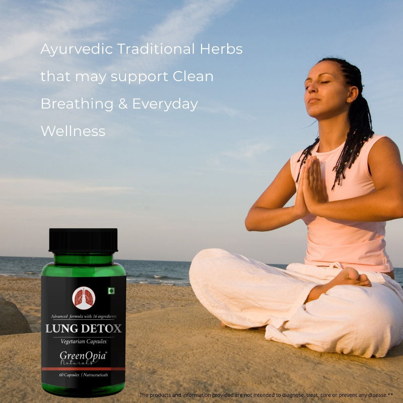 GreenOpia Lung Detox 60 vegetarian capsules for respiratory wellness and immune support