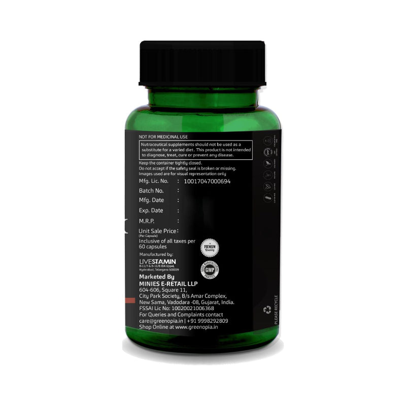 GreenOpia Lung Detox capsules featuring 16 herbs, antioxidants and vitamins