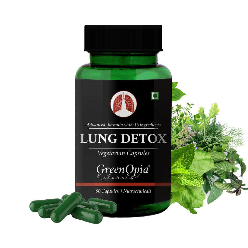 GreenOpia Lung Detox Capsules – Ayurvedic lung support supplement with 60 vegetarian capsules