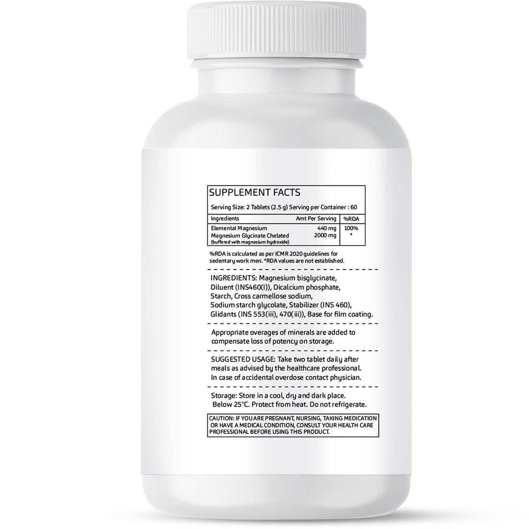 GreenOpia Chelated Magnesium Glycinate 120 Vegetarian Tablets