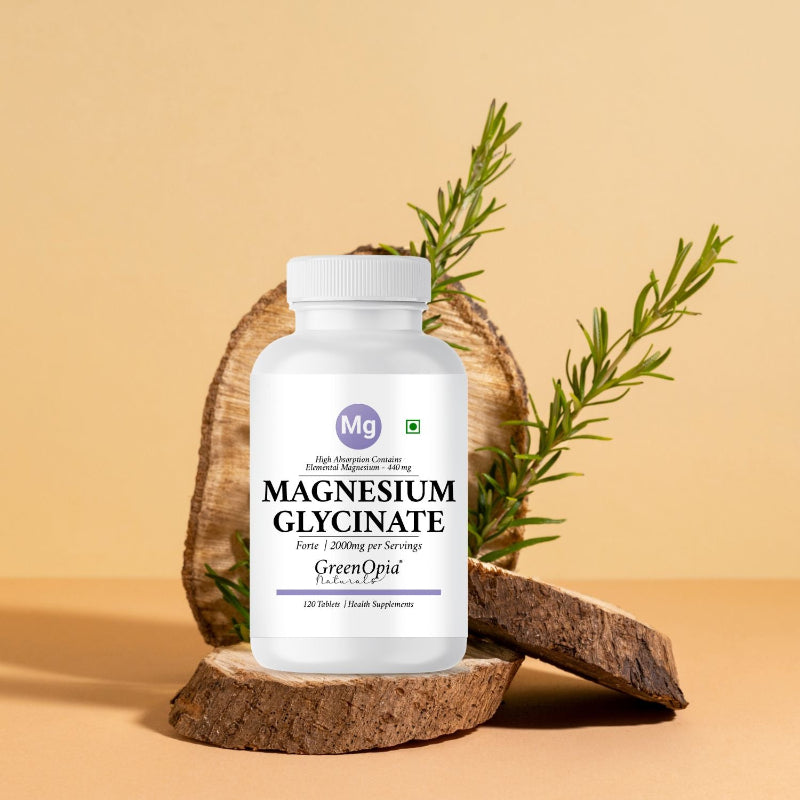 GreenOpia Chelated Magnesium Glycinate 120 veg tablets packaging side view