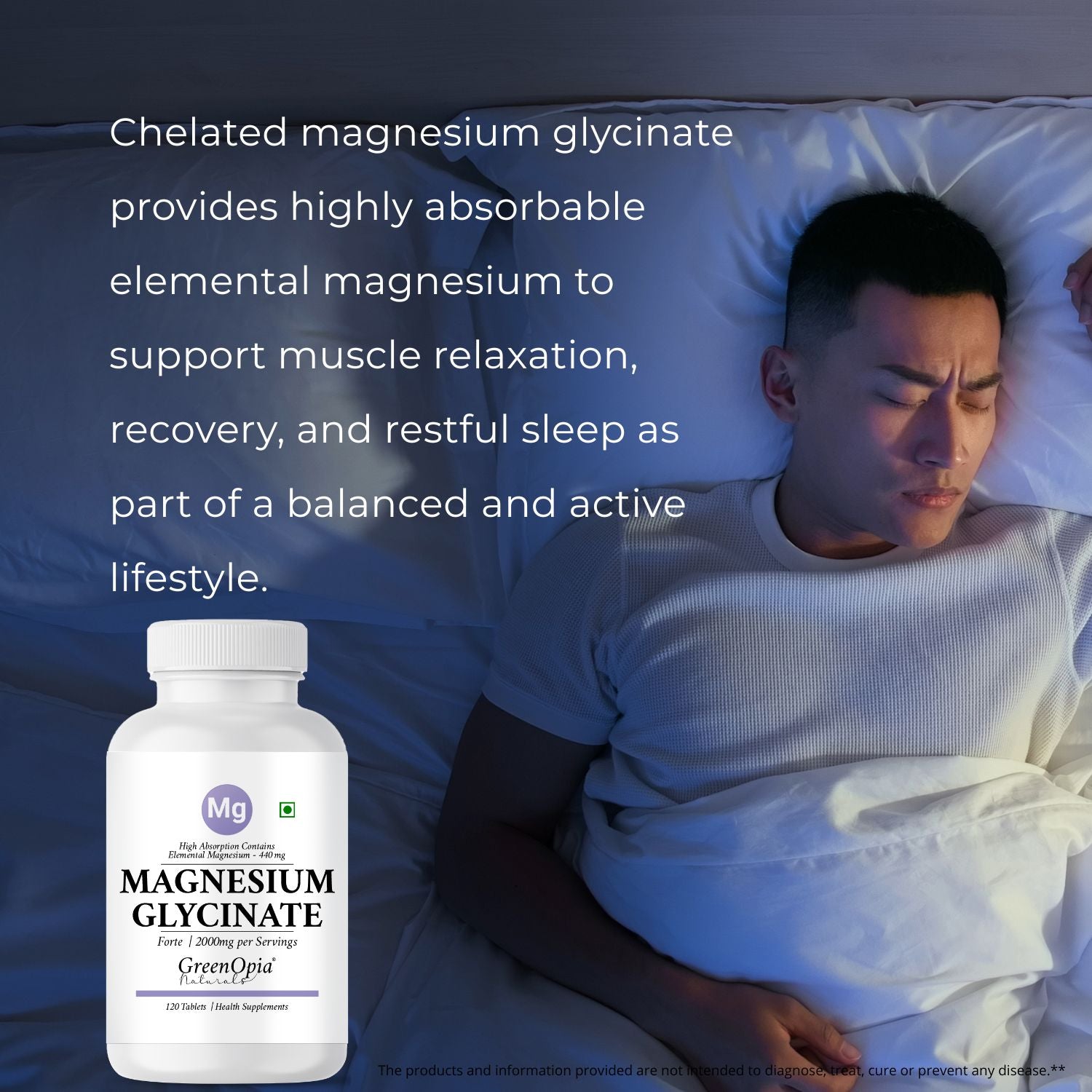 Chelated Magnesium Glycinate 120 Vegetarian Tablets