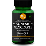GreenOpia Magnesium Glycinate & Zinc 60 Vegetarian Capsules