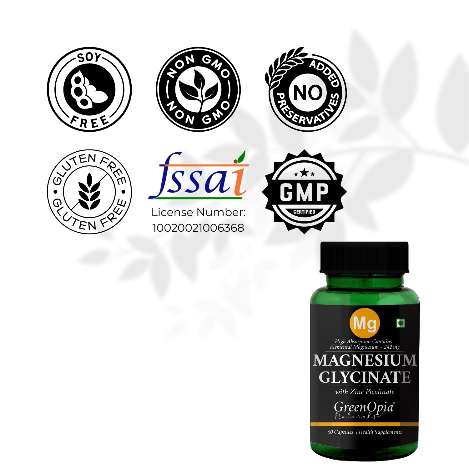 Magnesium Glycinate & Zinc 60 Vegetarian Capsules