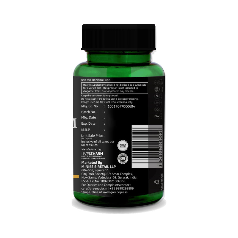 GreenOpia Magnesium Glycinate & Zinc supplement facts and ingredient information