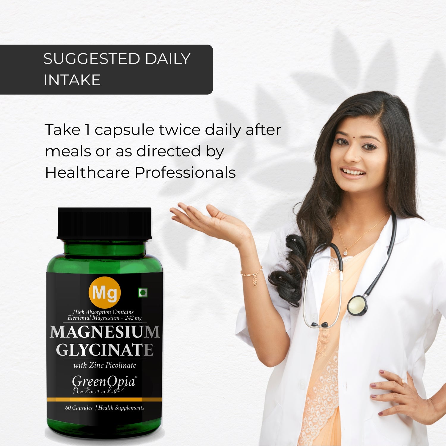 Magnesium Glycinate & Zinc 60 Vegetarian Capsules