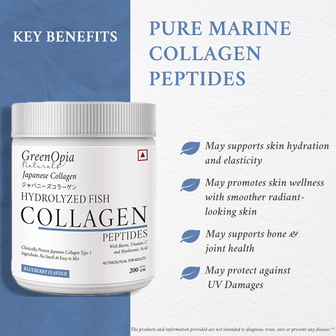 GreenOpia Marine Collagen for Women & Men | Clinically Proven Ingredient | 200g (Available in 3 Flavours)