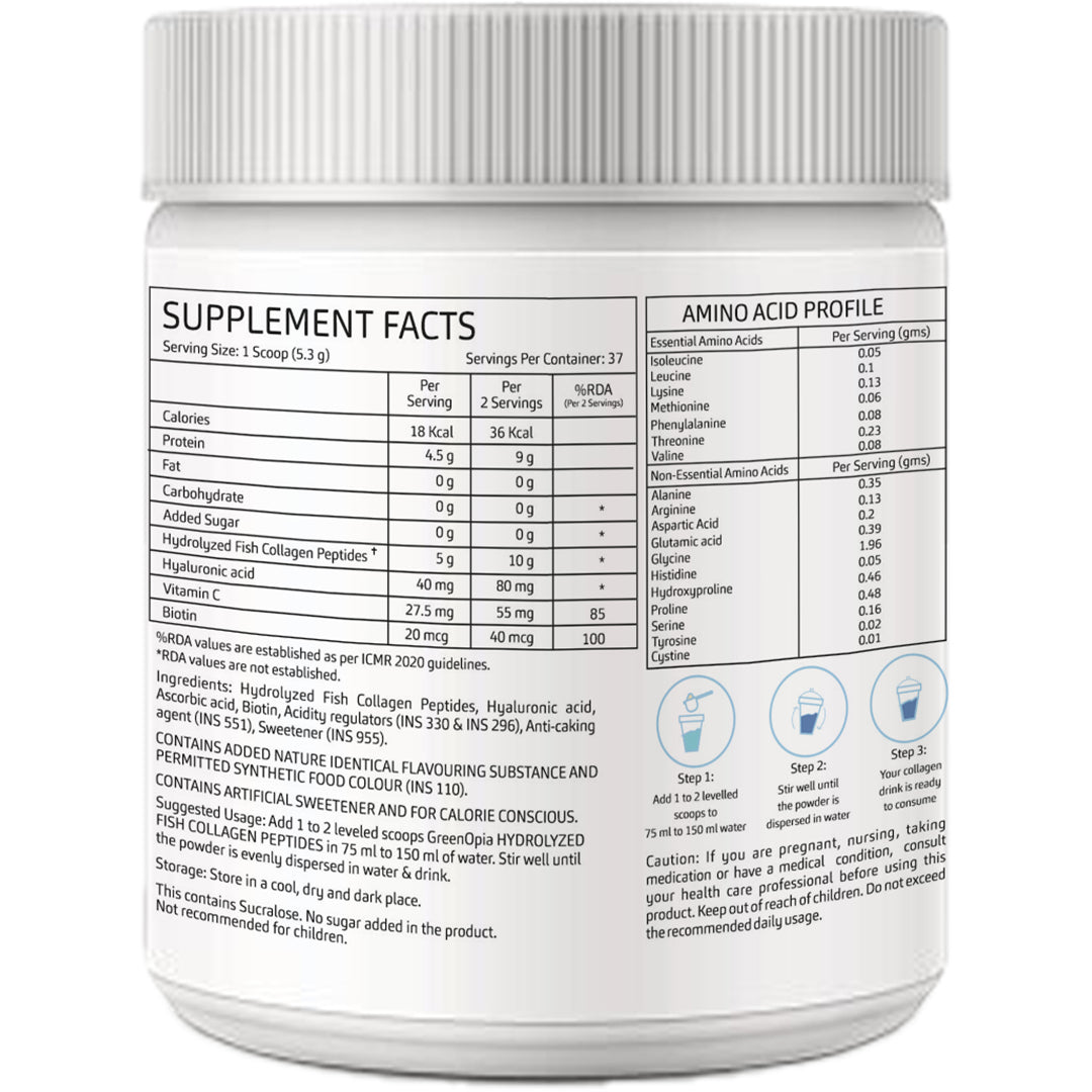 Marine Collagen Supplements for Women &amp; Men | Clinically Proven Ingredient | 200g (Available in 3 Flavours)