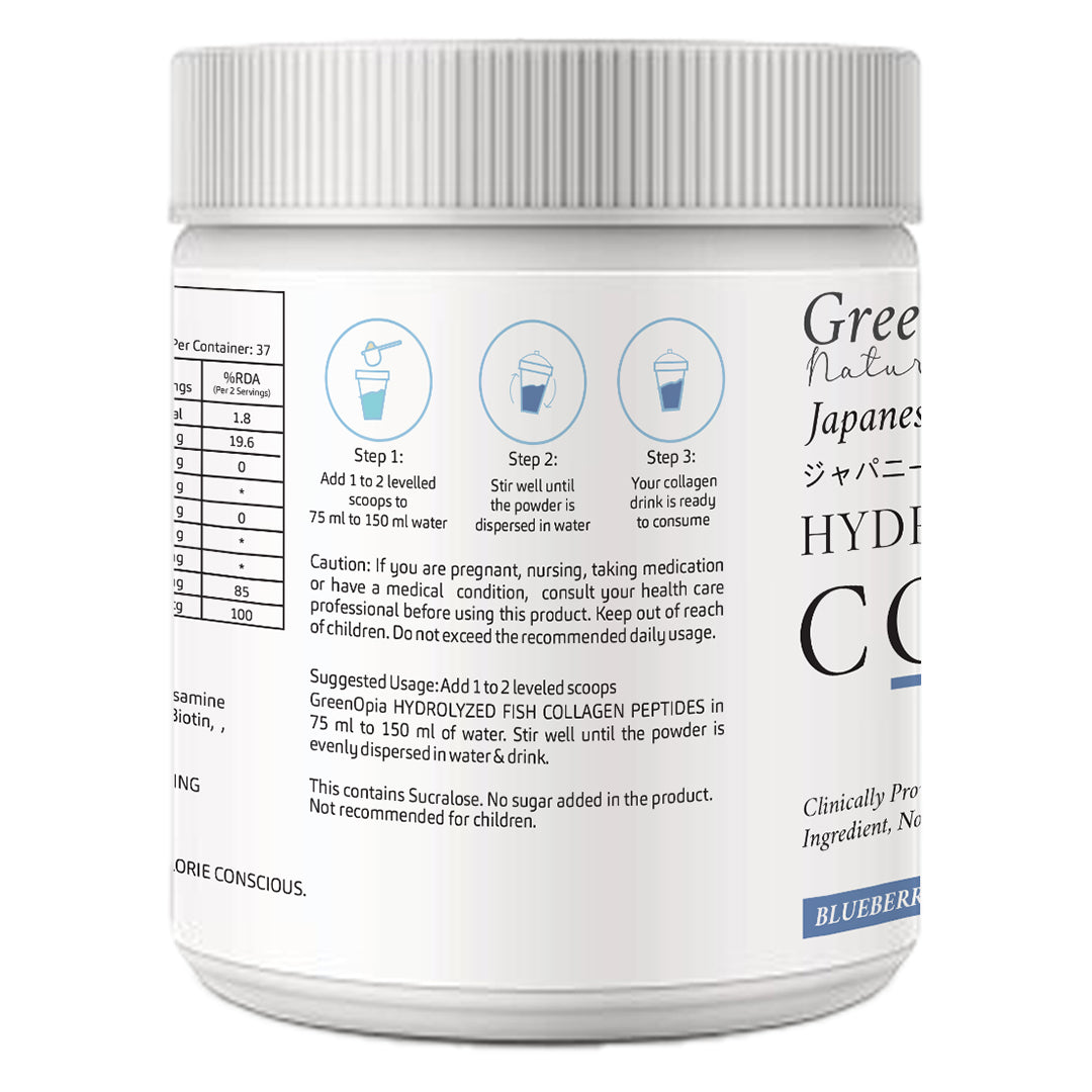 GreenOpia Marine Collagen for Women & Men | Clinically Proven Ingredient | 200g (Available in 3 Flavours)