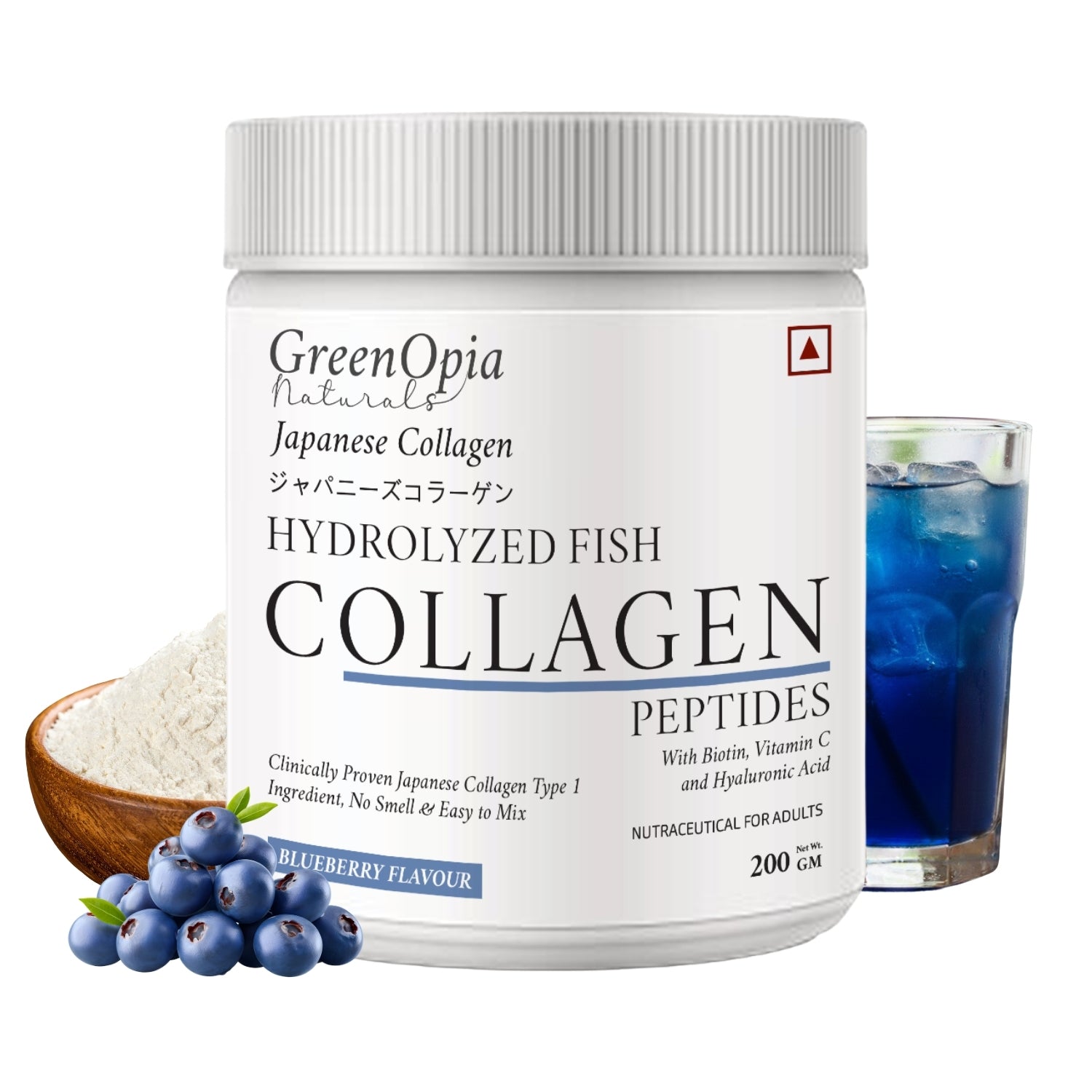GreenOpia Marine Collagen for Women & Men | Clinically Proven Ingredient | 200g (Available in 3 Flavours)