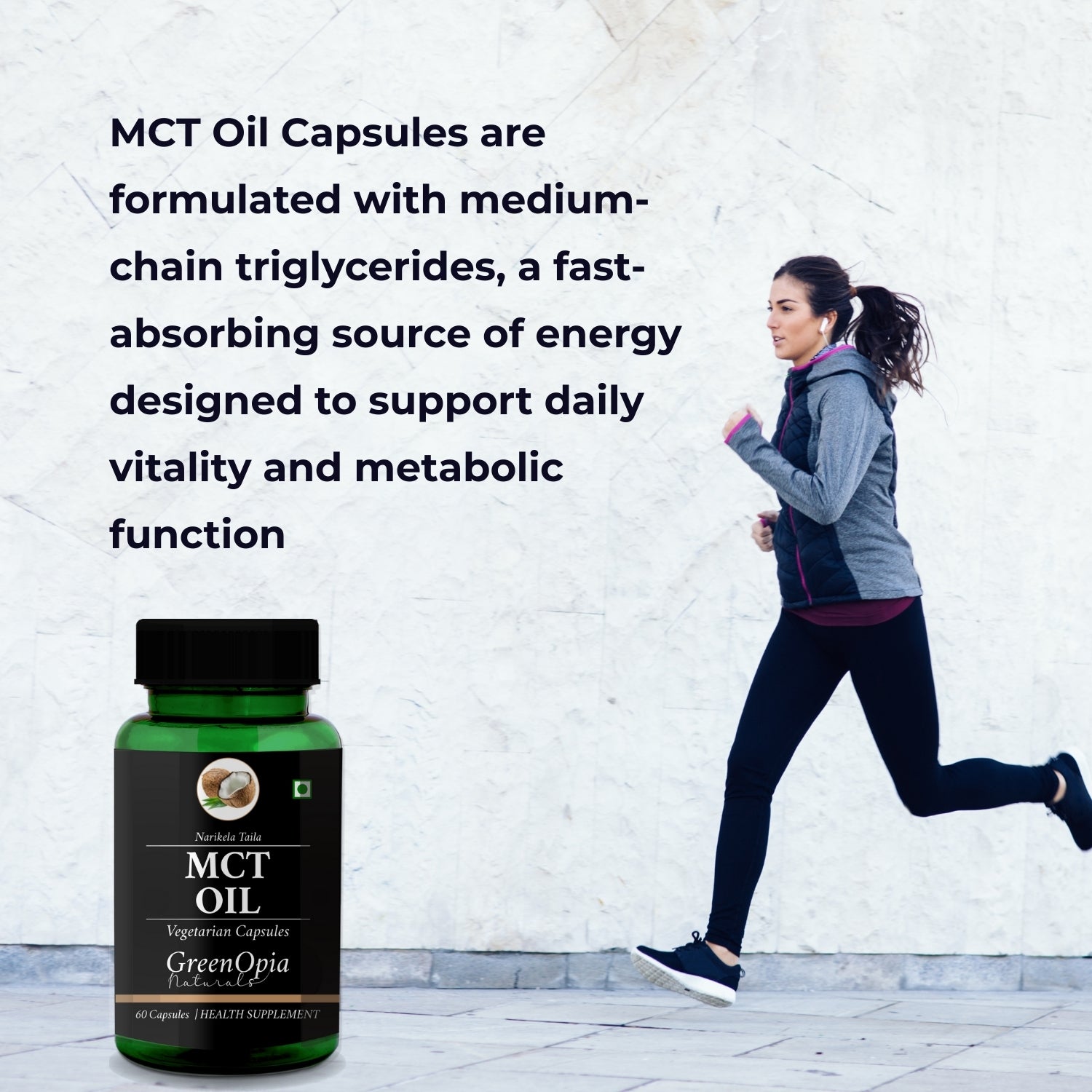 GreenOpia MCT Oil 60 Liquid Filled Vegetarian Capsules