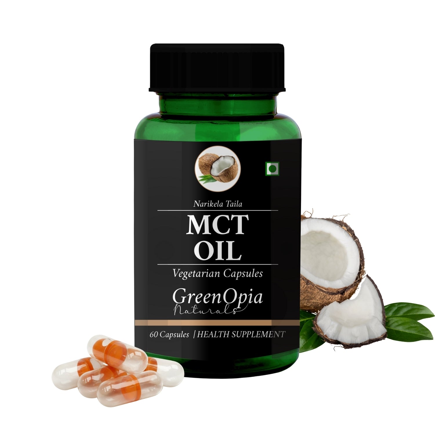 GreenOpia MCT Oil 60 Liquid Filled Vegetarian Capsules