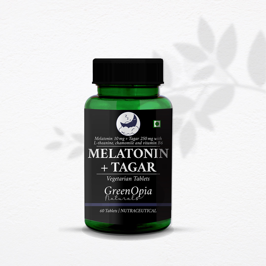 Melatonin (10mg) with Tagar (250mg) – Natural Sleep Aid | 60 Vegetarian Tablets | Non-Habit Forming