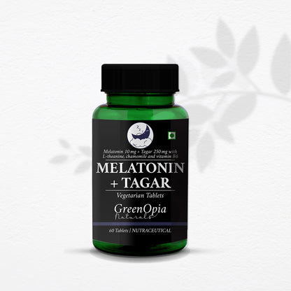 Melatonin (10mg) with Tagar (250mg) – Natural Sleep Aid | 60 Vegetarian Tablets | Non-Habit Forming