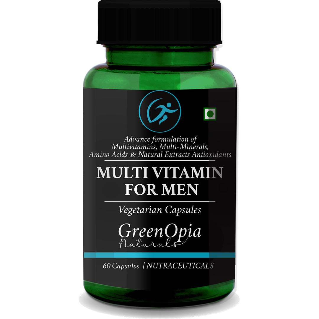 GreenOpia Multivitamins for Men Bottle – 60 Vegetarian Capsules for Daily Energy and Immunity