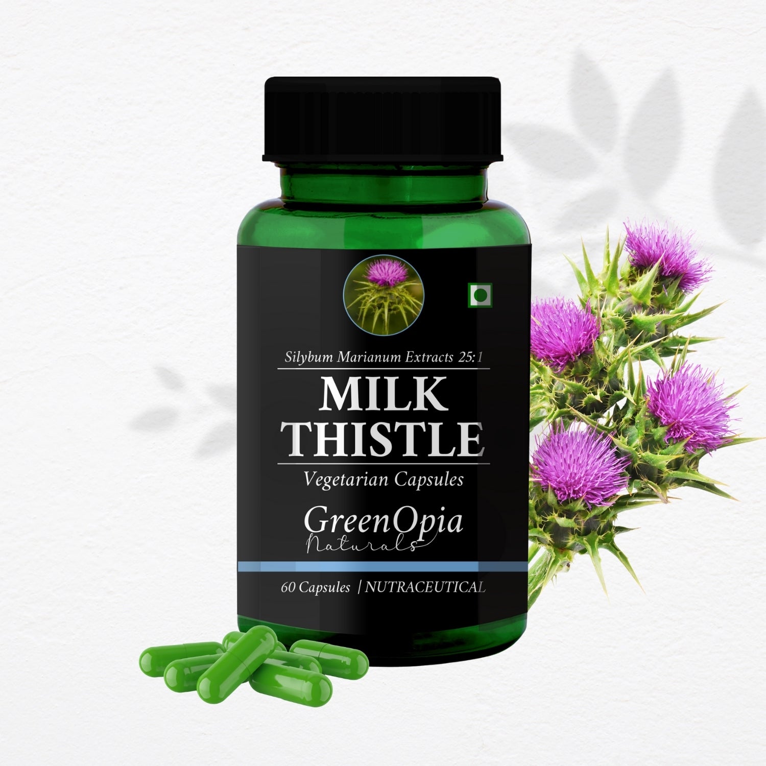 GreenOpia Milk Thistle Extratcs 60 Vegetarian Capsules