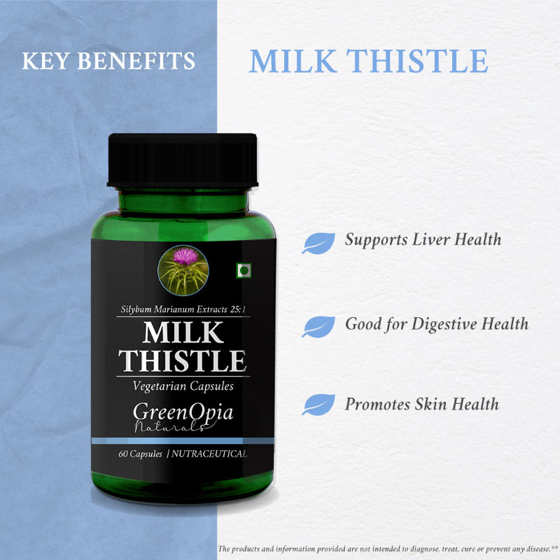 Key benefits of GreenOpia Milk Thistle capsules for liver support