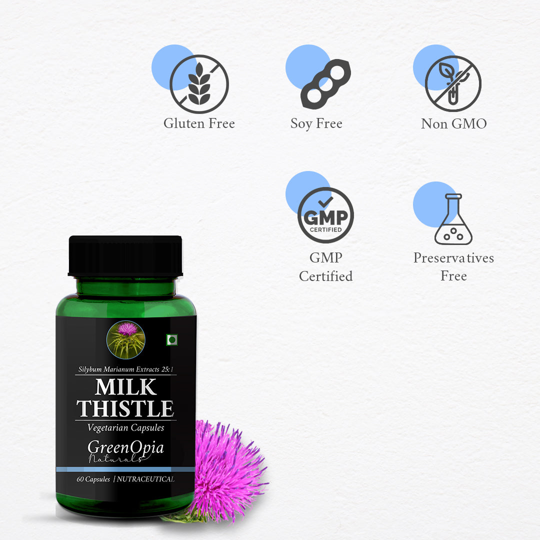 GreenOpia Milk Thistle Extratcs 60 Vegetarian Capsules