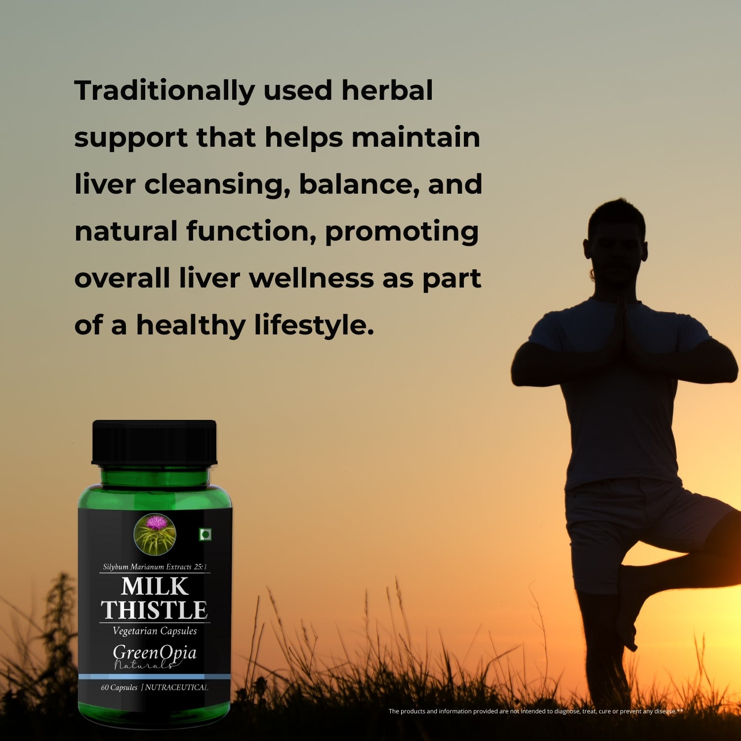 GreenOpia Milk Thistle Extratcs 60 Vegetarian Capsules