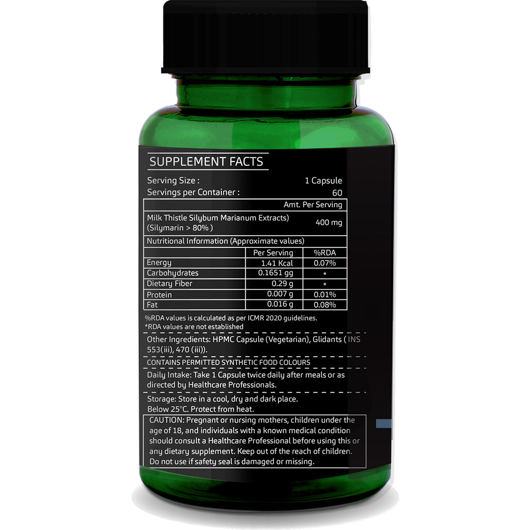 GreenOpia Milk Thistle Extratcs 60 Vegetarian Capsules