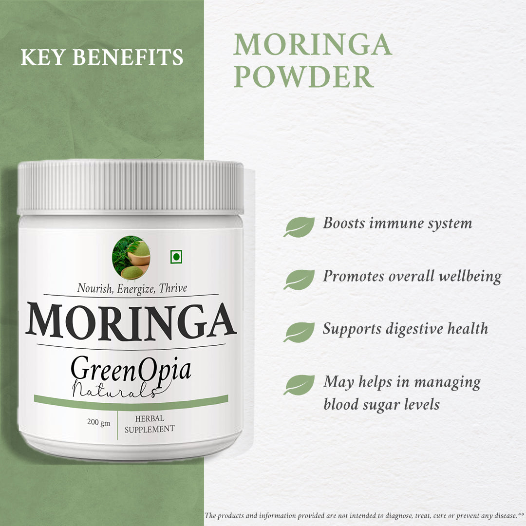 Moringa Oleifera Powder – Ayurvedic Superfood for Immunity, Detox &amp; Energy | 200 grams