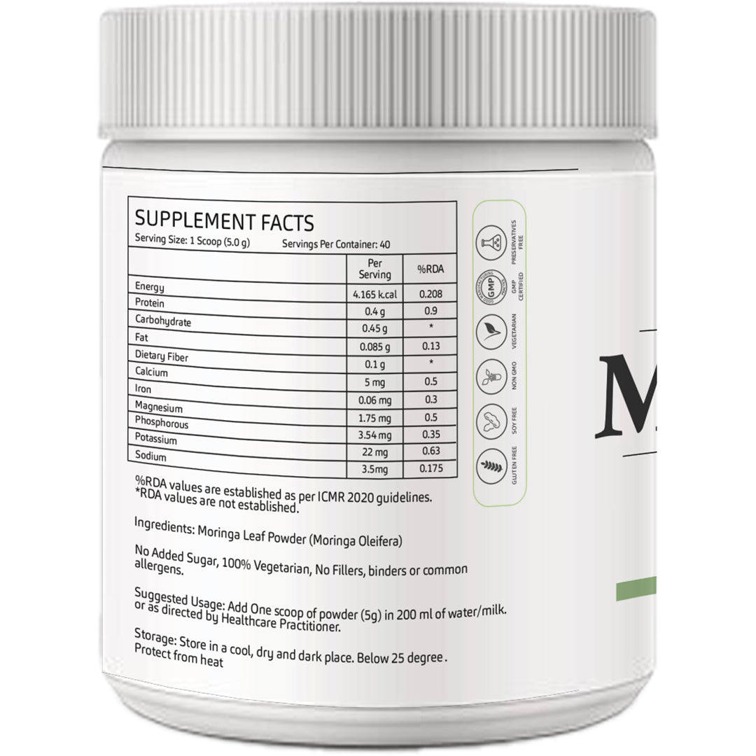 GreenOpia Organic Moringa Powder 200g - Immunity Booster