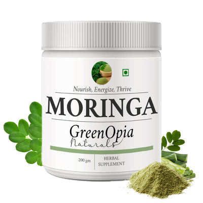 GreenOpia Moringa Leaf Powder – Ayurvedic Superfood for Immunity, Detox & Energy | 200 grams