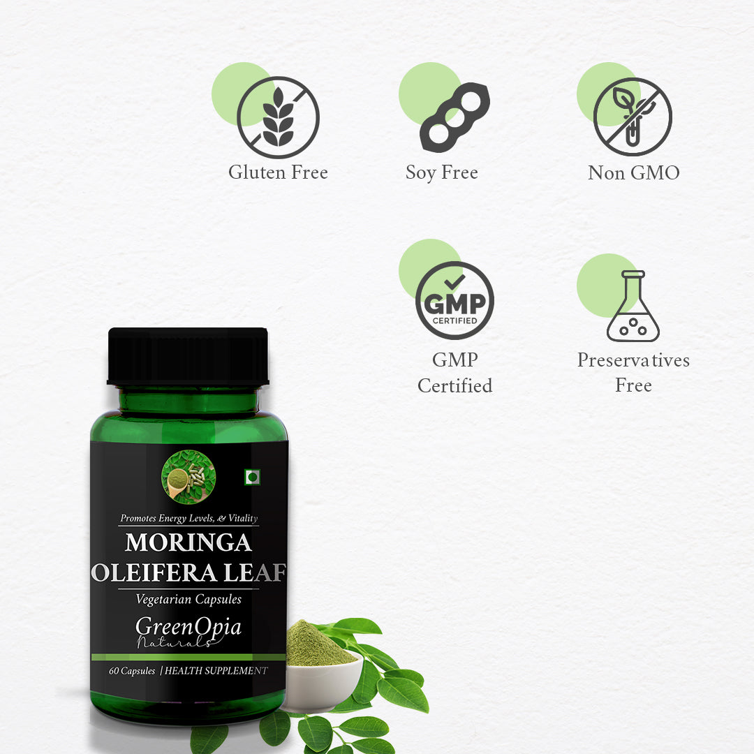 GreenOpia Moringa Oleifera Leaf 60 Vegetarian Capsules