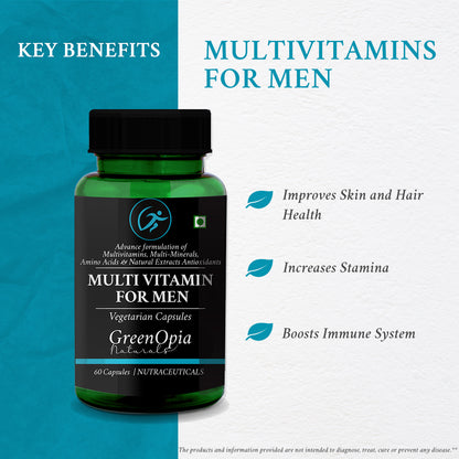 Multivitamins for Men – 60 Vegetarian Capsules | Energy, Immunity &amp; Daily Health Support
