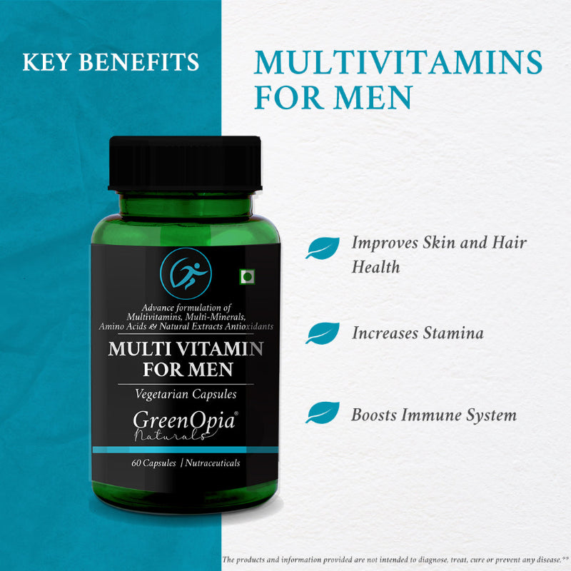 Benefits of GreenOpia Men's Multivitamin for Energy, Immunity and Metabolism